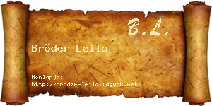 Bröder Leila névjegykártya